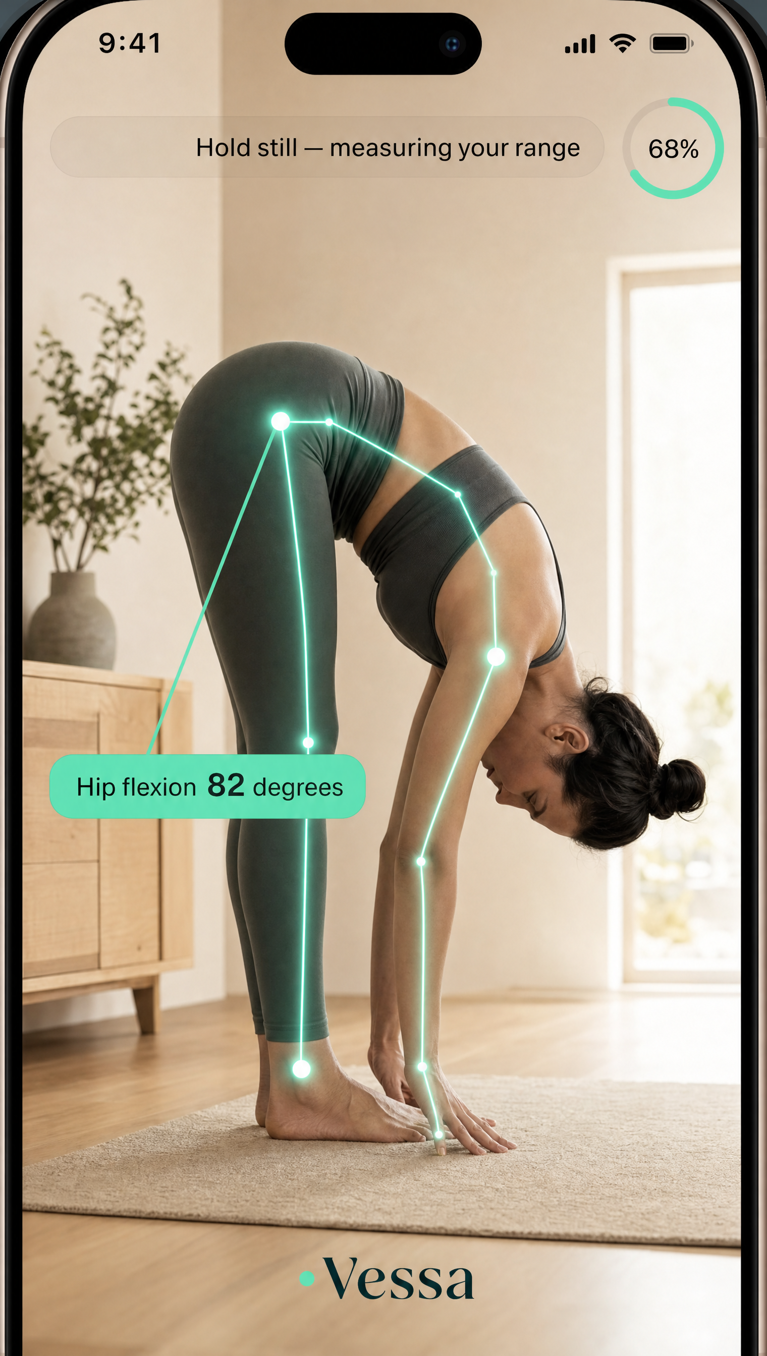 Vessa body-scan assessment measuring range of motion